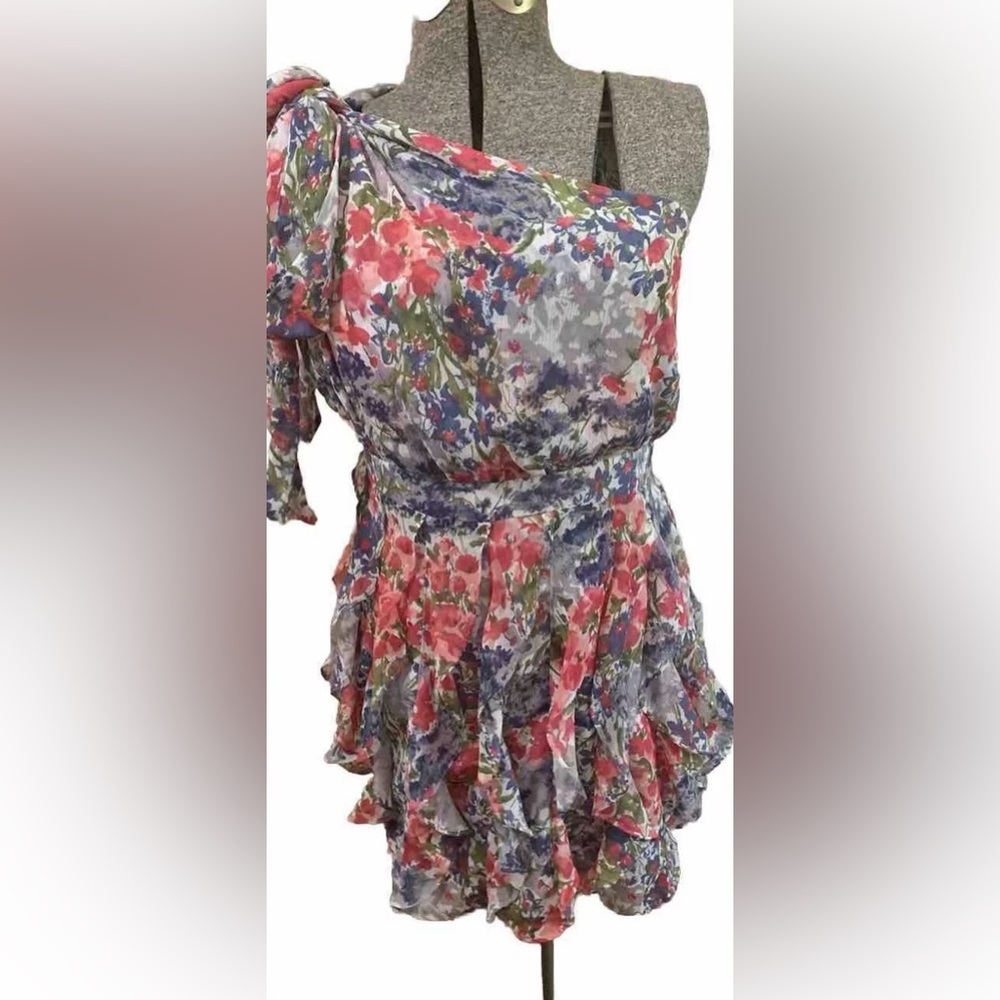 MM Couture By Miss Me Floral Mini Dress Size L Feminine Wedding Guest Summer